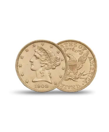Goldmünze 5 US-Dollar - Auf Lager bei VIRTU LUXURY MARSEILLE.