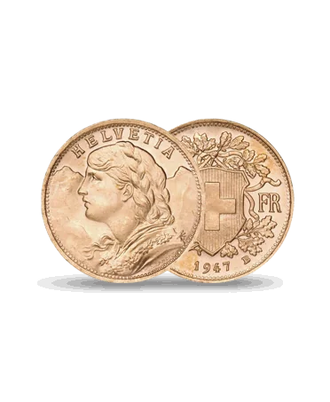 20-Franken-Schweizer-Münze, Schweizer Kreuz Vreneli GOLD erhältlich bei VIRTU LUXURY