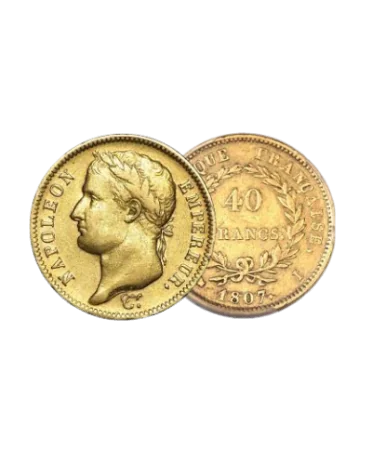 40-Franken-Goldmünze, Doppel-Napoleon, erhältlich bei virtu luxury