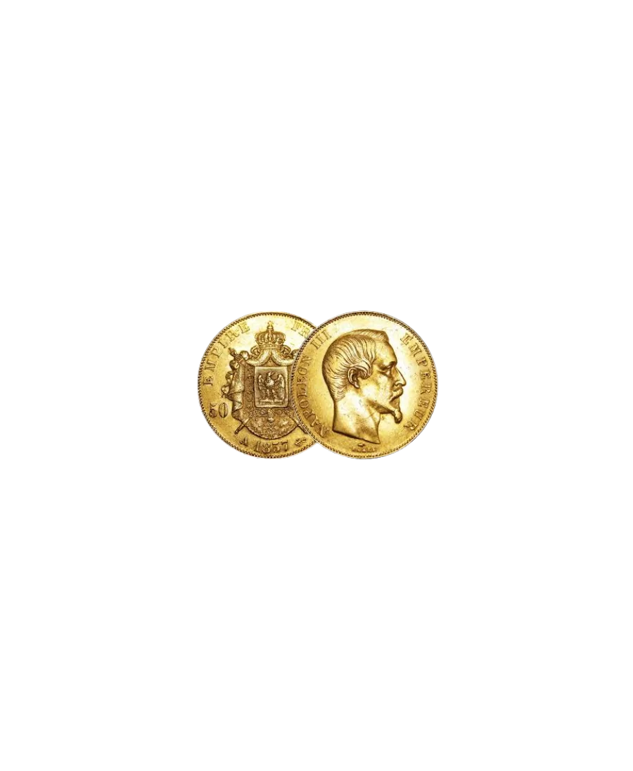 Pièce de 50 francs or disponible chez VIRTU LUXURY