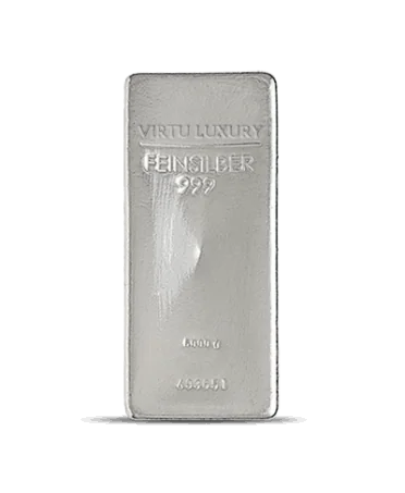 5 kg schwerer Barren aus reinem 24K Silber, erhältlich bei VIRTU LUXURY