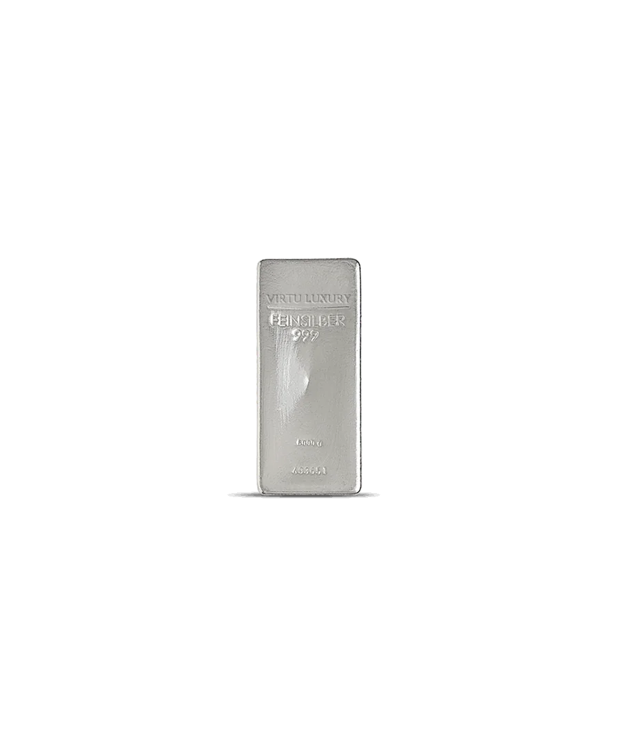 5 kg schwerer Barren aus reinem 24K Silber, erhältlich bei VIRTU LUXURY 5 kg schwerer Barren aus reinem 24K Silber, erhältlich bei VIRTU LUXURY