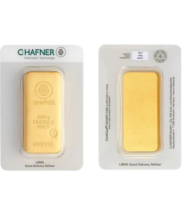 lingot or 1 Kg sous blister recto verso chez VIRTU LUXURY