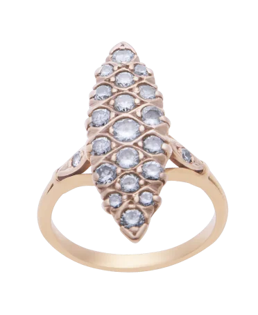 FESTLICHE MARQUISE Ring aus 18 Karat Gelbgold. Erhältlich bei VIRTU LUXURY.