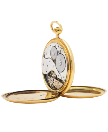 Taschenuhr aus 18 Karat Gelbgold. Erhältlich bei VIRTU LUXURY.