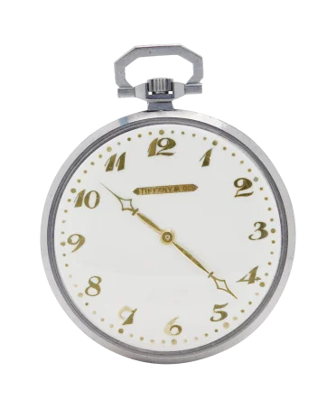 Platin-Taschenuhr mit Diamanten. Erhältlich bei VIRTU LUXURY.