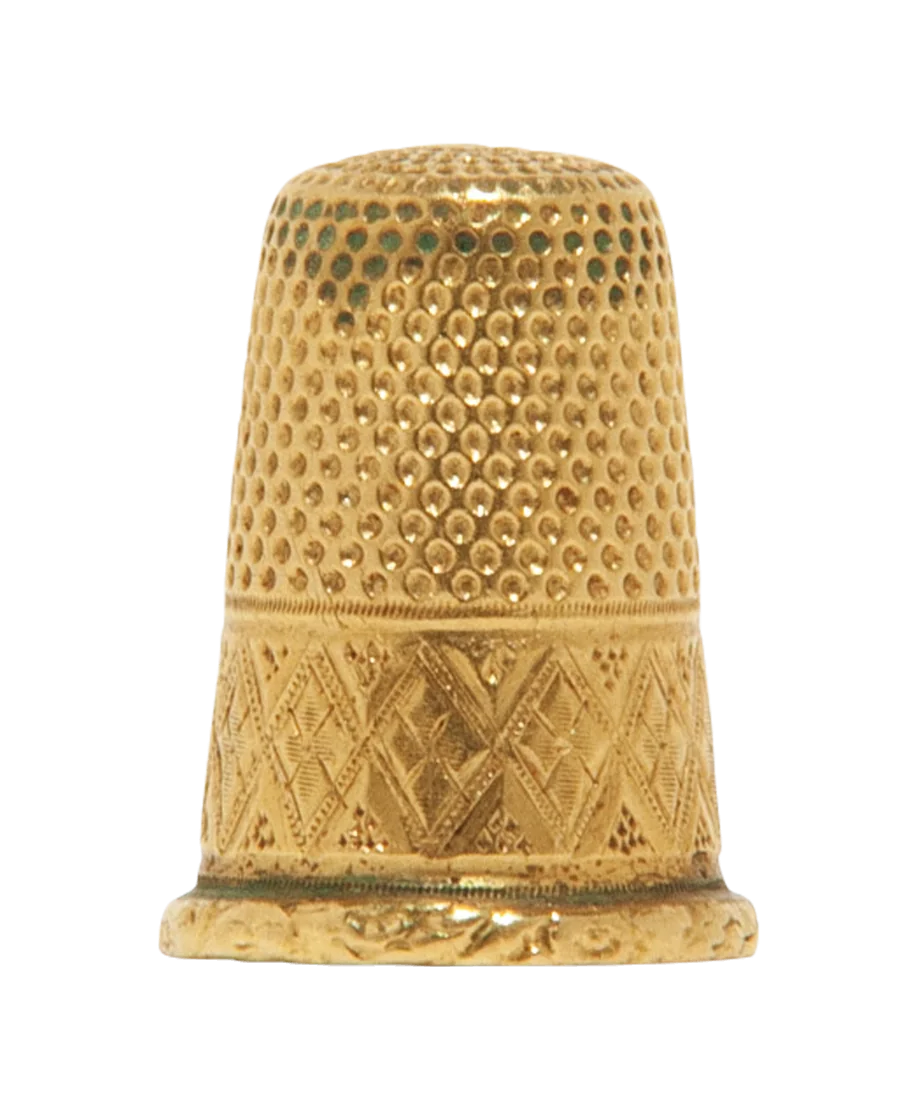 Fingerhut, der in Gold gefertigt, glänzt in vollem Glanz.