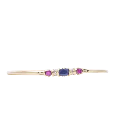 Goldschmuck - Gold-Armreif mit Saphiren, Diamanten und Rubinen - erhältlich im Schmuckgeschäft bei VIRTU LUXURY