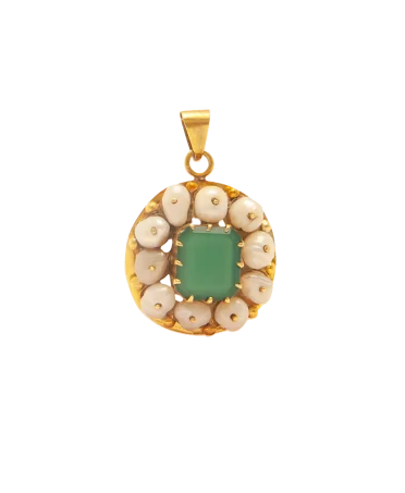 Goldschmuck - Goldanhänger mit Smaragden und PERLEN - erhältlich beim Juwelier bei VIRTU LUXURY