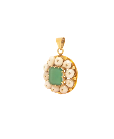 Goldschmuck, Goldanhänger mit Smaragden und PERLEN - erhältlich beim Juwelier bei VIRTU LUXURY