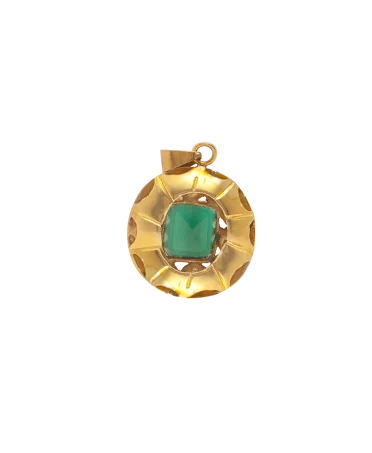 Goldschmuck -- Goldanhänger mit Smaragden und PERLEN - erhältlich beim Juwelier bei VIRTU LUXURY