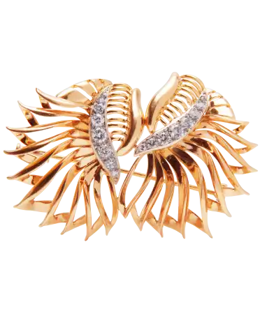 Diese Brosche ANGEL WINGS ist dank ihrer unverwechselbaren Form und ihrer funkelnden Diamanten faszinierend.