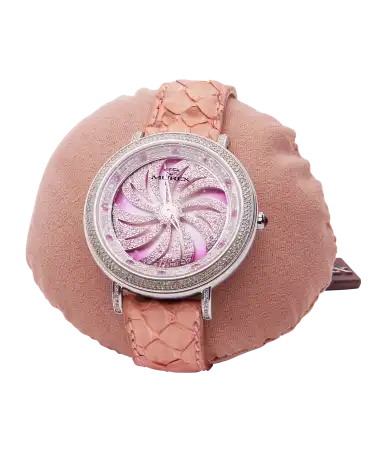 RSL925 Python Uhr mit echtem rosa Python-Armband. Erhältlich bei VIRTU LUXURY.