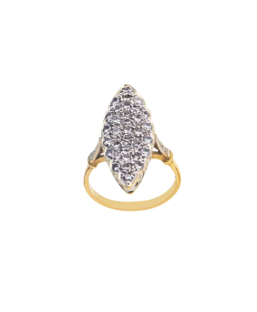 Bague Marquise en Fête avec 2 Ors blanc et jaune. Disponible chez VIRTU LUXURY. Bague Marquise en Fête avec 2 Ors blanc et jaune. Disponible chez VIRTU LUXURY.