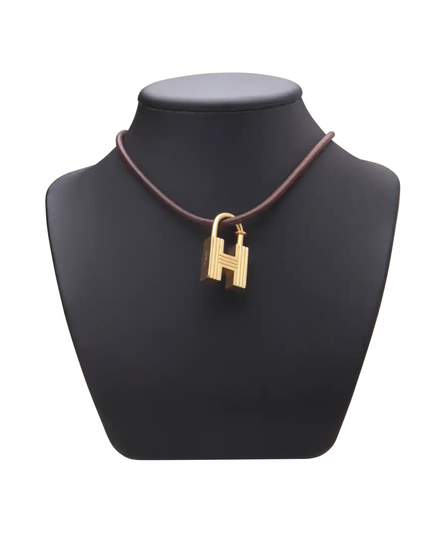 H 2000 Halskette - Marke Hermès - Vorhängeschloss aus Gelbgold - Hakenverschluss aus Gelbgold