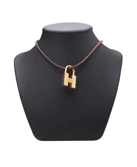 H 2000 Halskette - Marke Hermès - Vorhängeschloss aus Gelbgold - Hakenverschluss aus Gelbgold