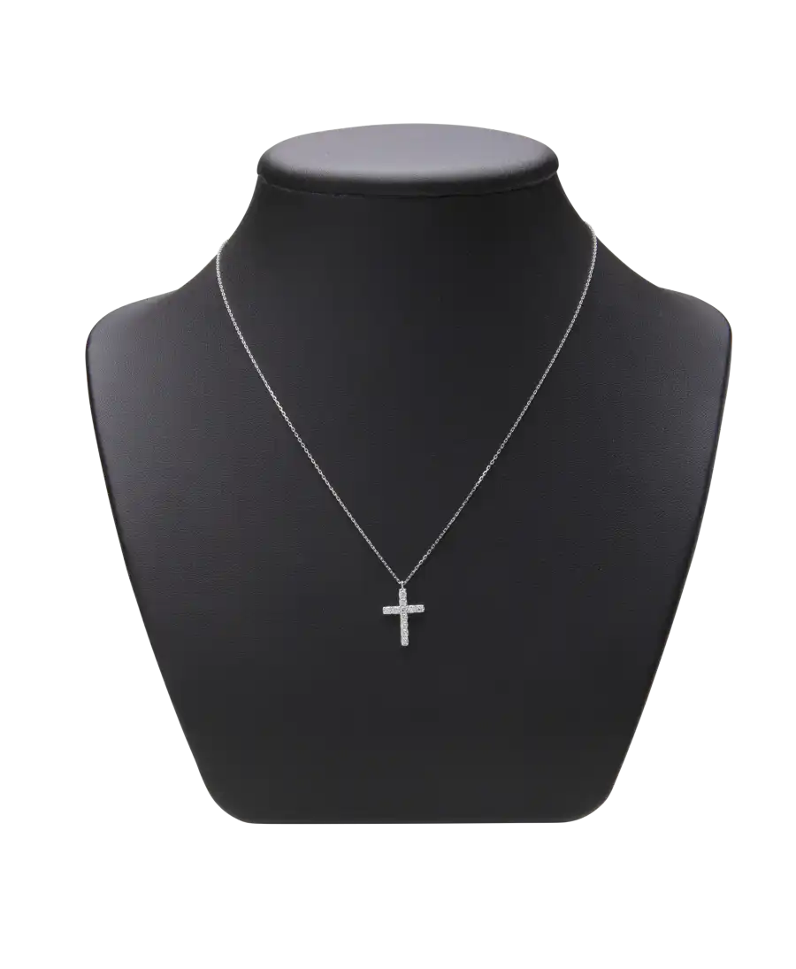 Kreuz-Halskette – Maison Frojo – Weißgold – Diamanten – prestigeträchtige Halskette – Erhältlich bei VIRTU LUXURY Kreuz-Halskette – Maison Frojo – Weißgold – Diamanten – prestigeträchtige Halskette – Erhältlich bei VIRTU LUXURY