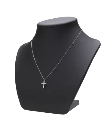 Kette aus 18 Karat Weißgold - weiße Diamanten - FROJO KREUZ-ANHÄNGER WEISSGOLD DIAMANTEN - MARKENHALSKETTE