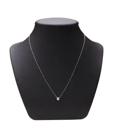 DINH VAN Halskette aus 18K Weißgold brillant - Solitärdiamant - LE CUBE DIAMANT - Erhältlich bei VIRTU LUXURY