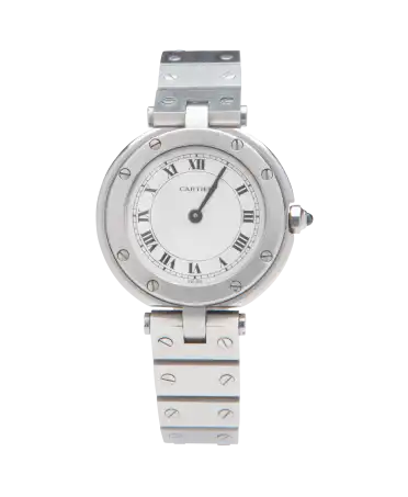 Armbanduhr Santos aus Stahl der Luxus-Uhrenmanufaktur Cartier. Erhältlich bei VIRTU LUXURY.