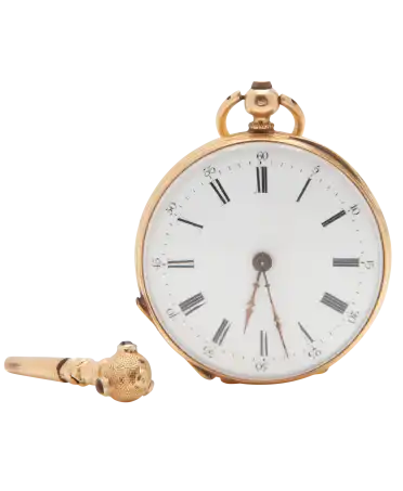 Jugendstil-Uhr aus 18 Karat Gelbgold. Erhältlich bei VIRTU LUXURY.