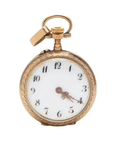 Taschenuhr Lauriers aus 18K Gelbgold. Uhrmacherkunst erhältlich bei VIRTU LUXURY.