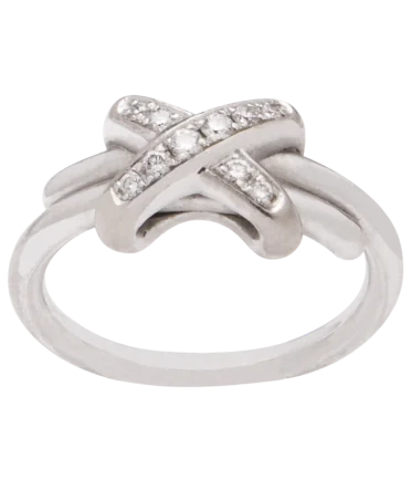 CHAUMET Ring Premiers Liens großes Modell 18K Weißgold und Diamanten bei VIRTU LUXURY