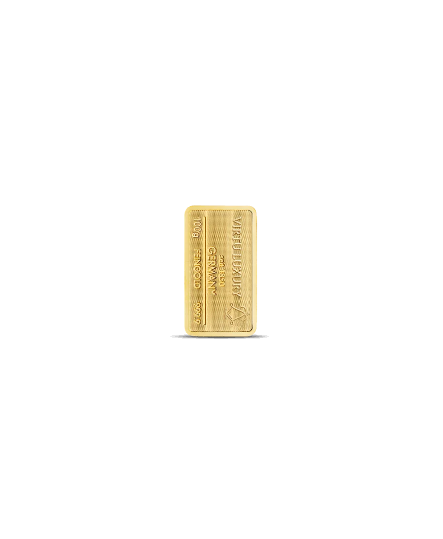 100-Gramm-Barren aus reinem 24 Karat Gold, erhältlich bei VIRTU LUXURY