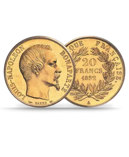 20 Francs Gold Napoleon Kopf ohne Lorbeerkranz