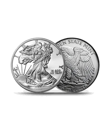Vorder- und Rückseite der WALKING LIBERTY Silbermünze erhältlich bei VIRTU LUXURY