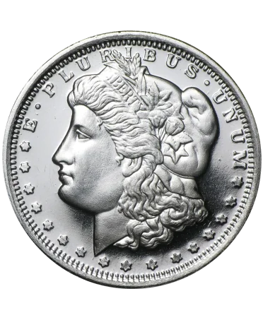 Vorderseite Silbermünze MORGAN DOLLAR 1 OZ UNZE erhältlich bei VIRTU LUXURY
