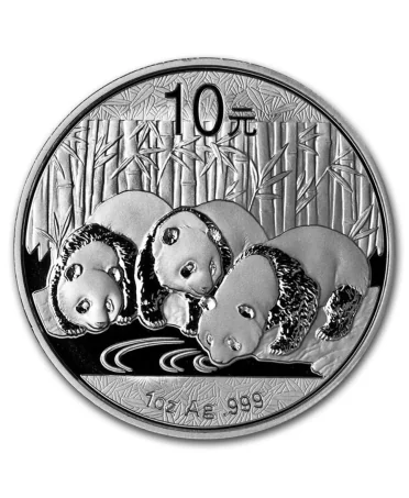Vorderseite der SILBER 1 UNZE PANDA CHINA Münze bei VIRTU LUXURY