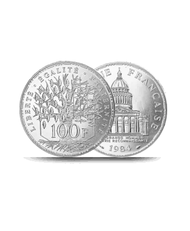 Vorder- und Rückseite der 100-Francs-Silbermünze