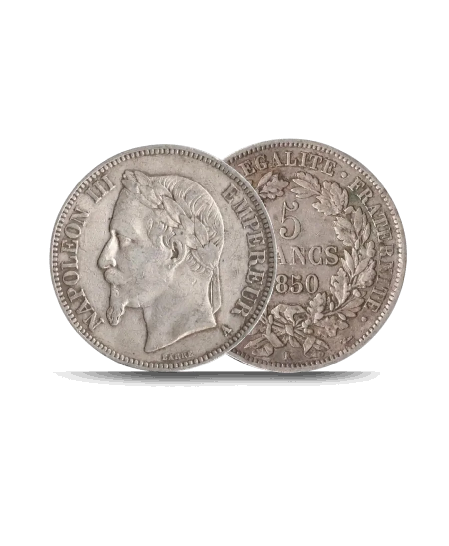 avers et revers de la pièce ecu 5 francs français chez VIRTU LUXURY avers et revers de la pièce ecu 5 francs français chez VIRTU LUXURY