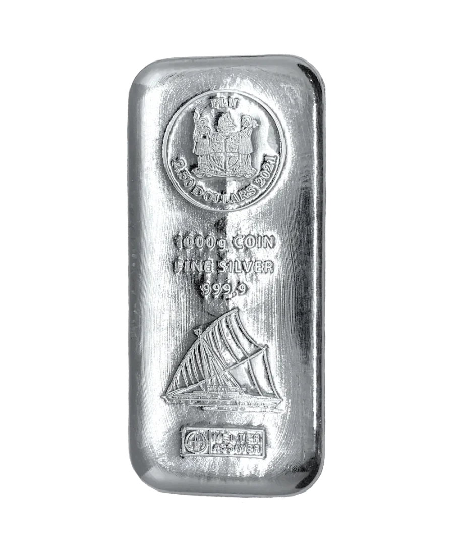 lingot argent de 1000 grammes des îles FIJI d'une valeur faciale de 2,5 dollars SANS TVA lingot argent de 1000 grammes des îles FIJI d'une valeur faciale de 2,5 dollars SANS TVA