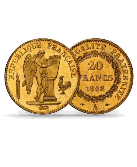 pièce VINGT Francs Or GENIE disponible chez VIRTU LUXURY